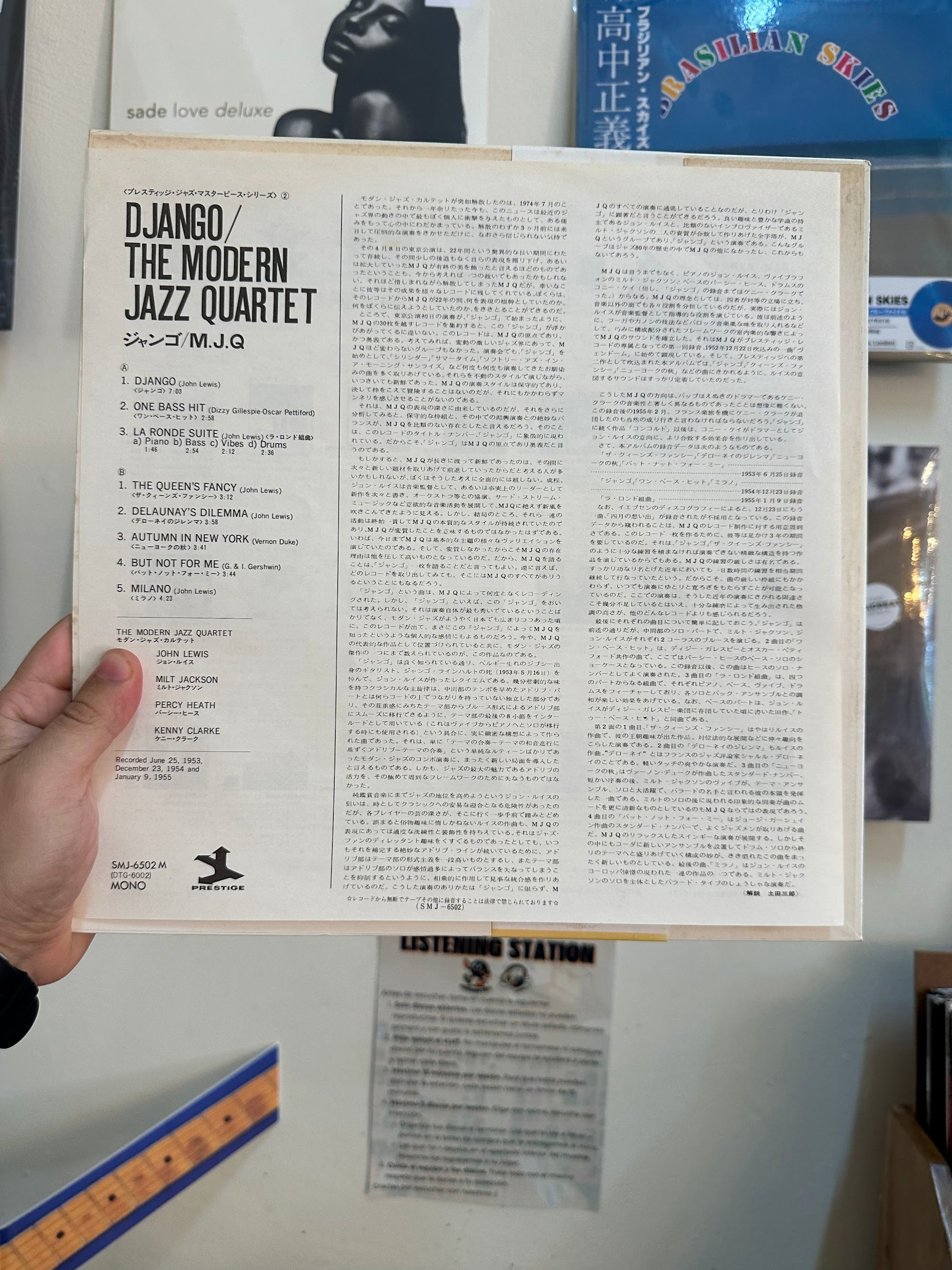 The Modern Jazz Quartet – Django (JPN 1975) - Contraportada