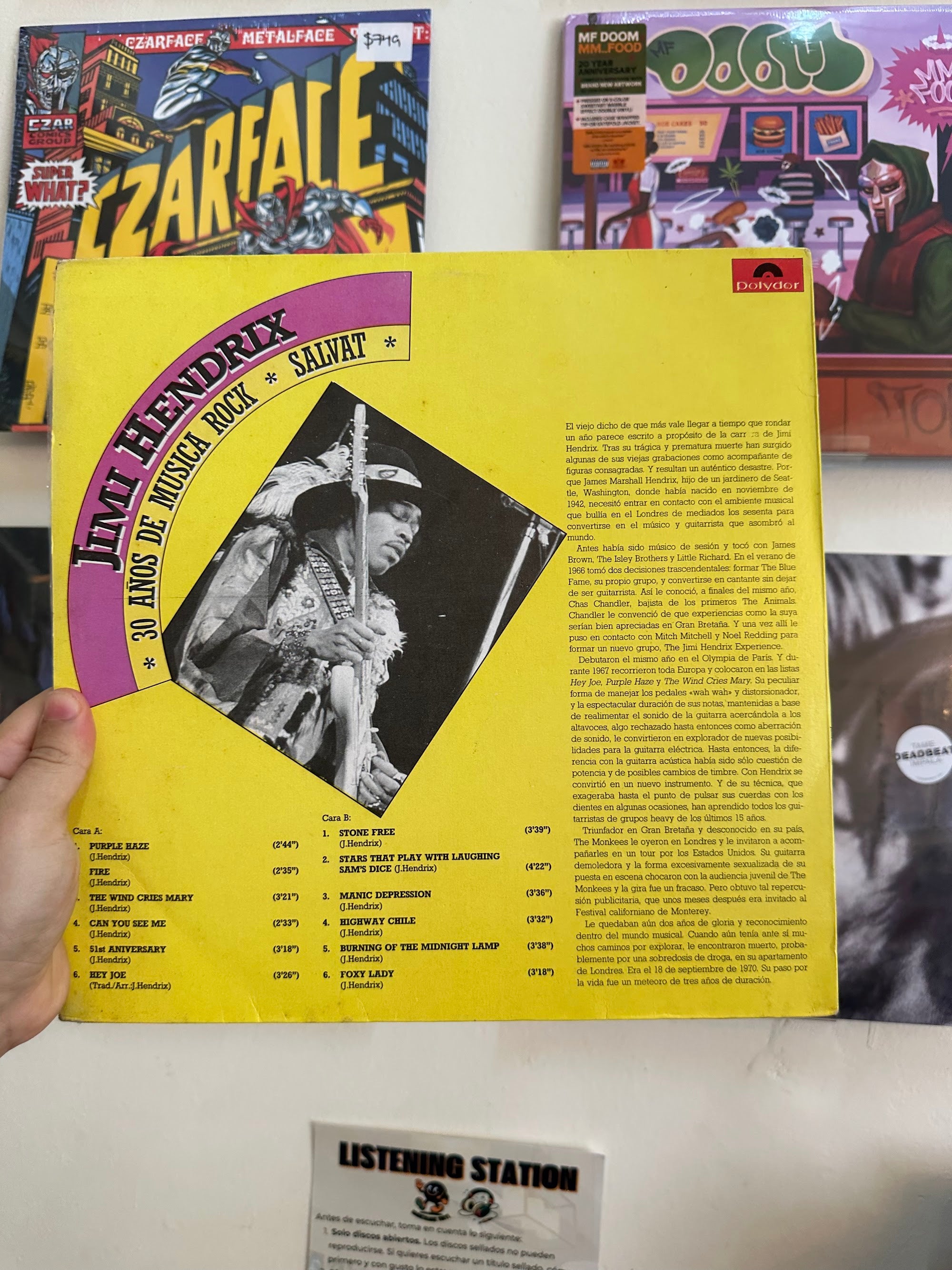 Jimi Hendrix 30 Años contraportada
