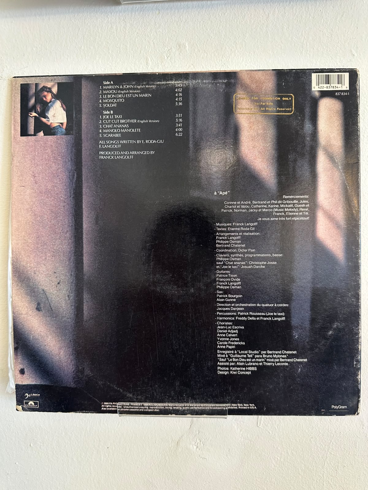 Vanessa Paradis – M & J (1989, US, Polydor)