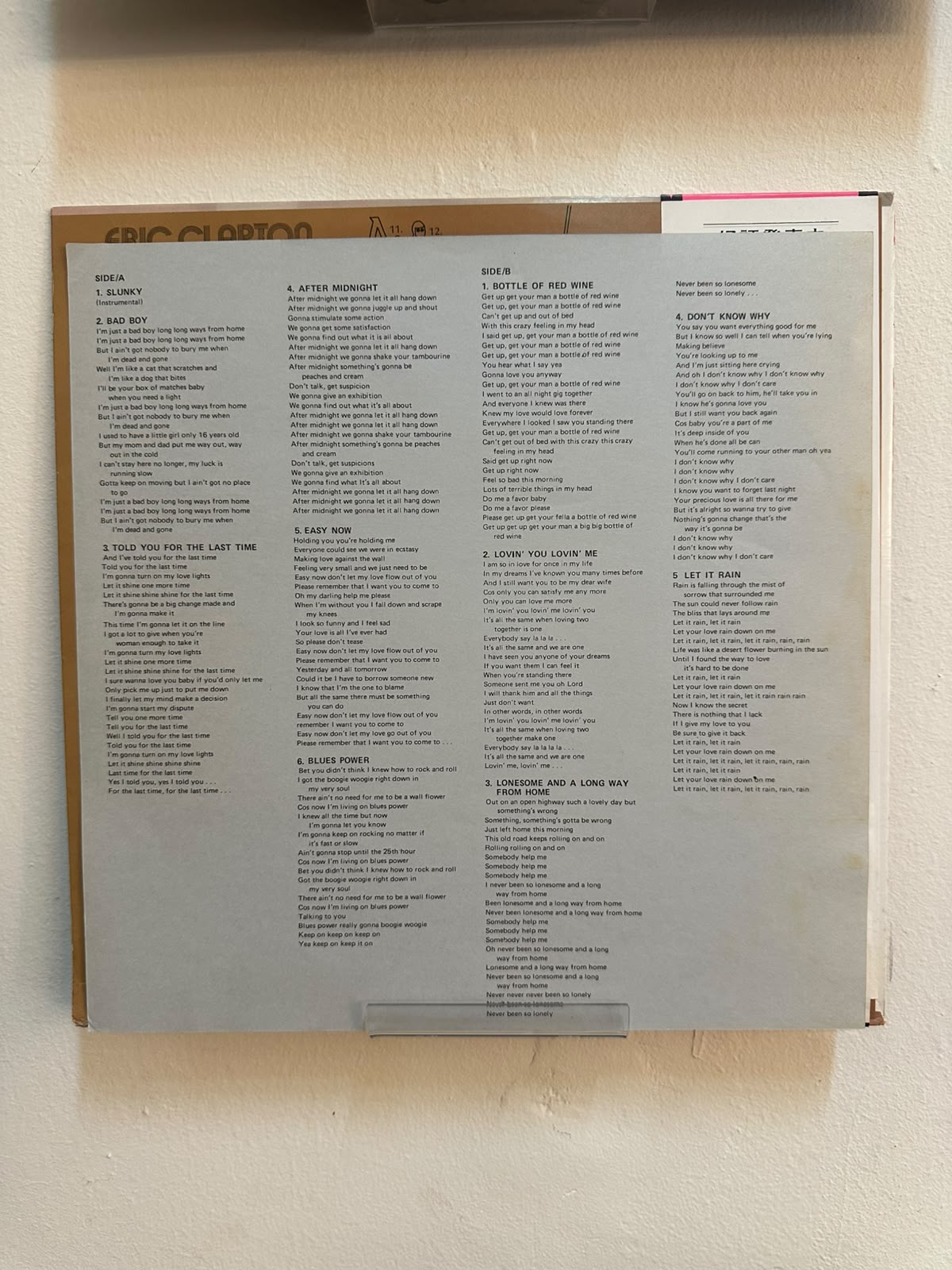 Eric Clapton – Eric Clapton (1973, Japan, Polydor)
