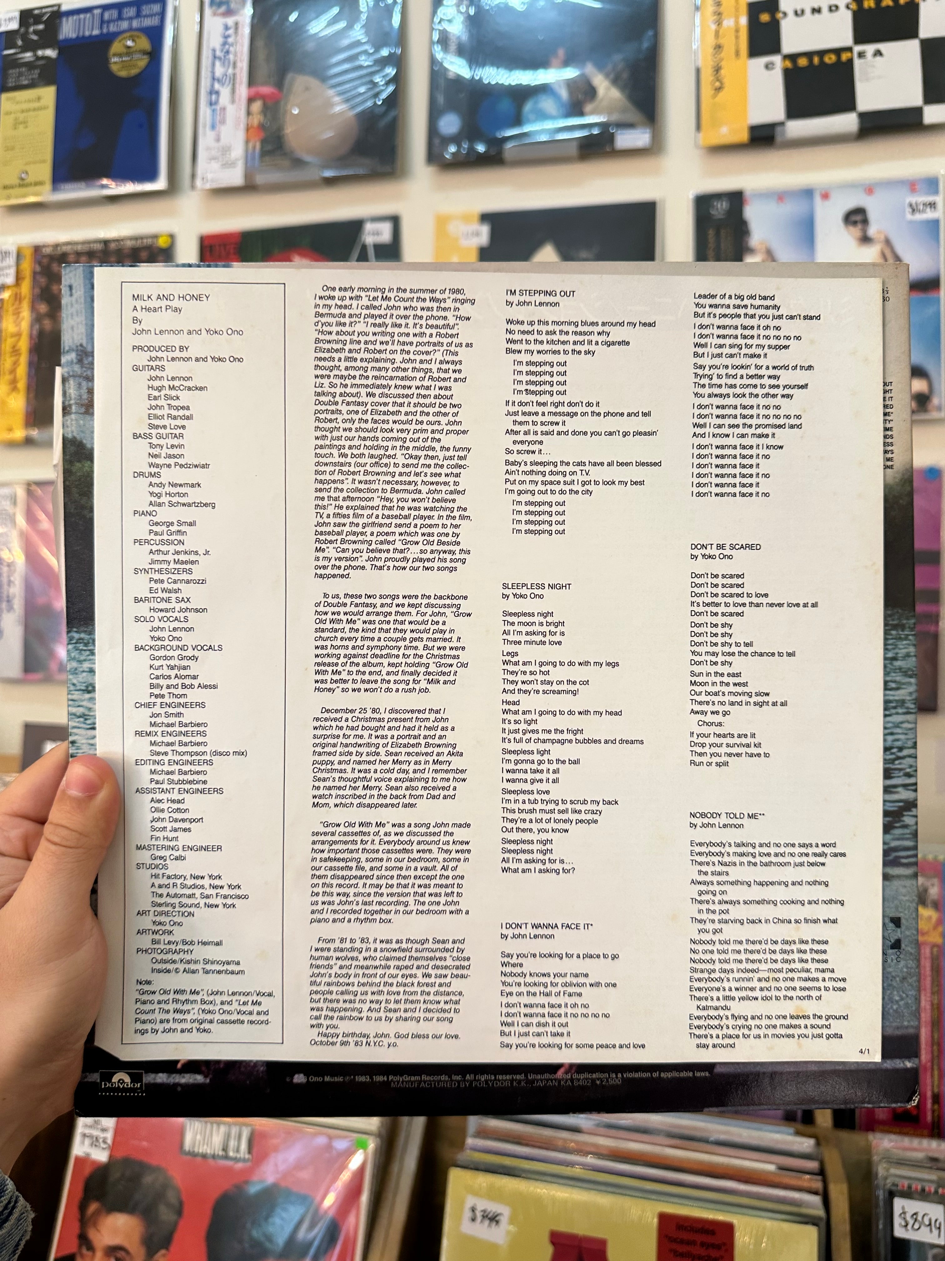 John Lennon & Yoko Ono – Milk And Honey (JPN-1984)
