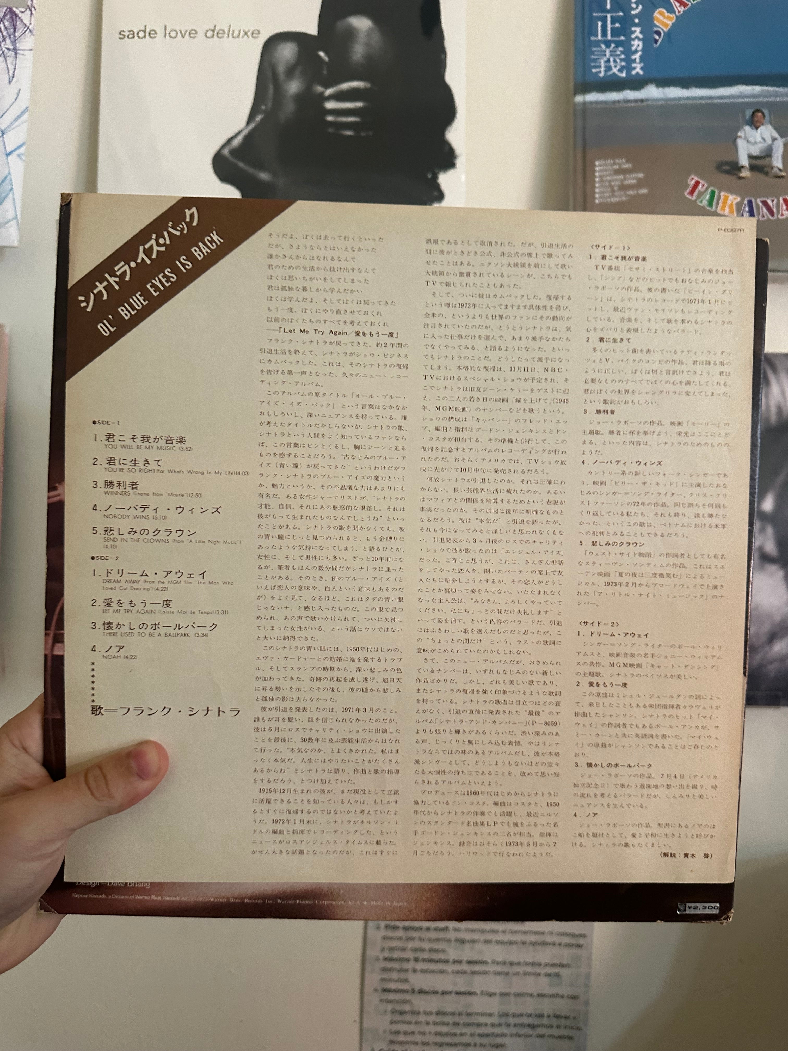 Frank Sinatra – Ol' Blue Eyes Is Back (JPN-1973)
