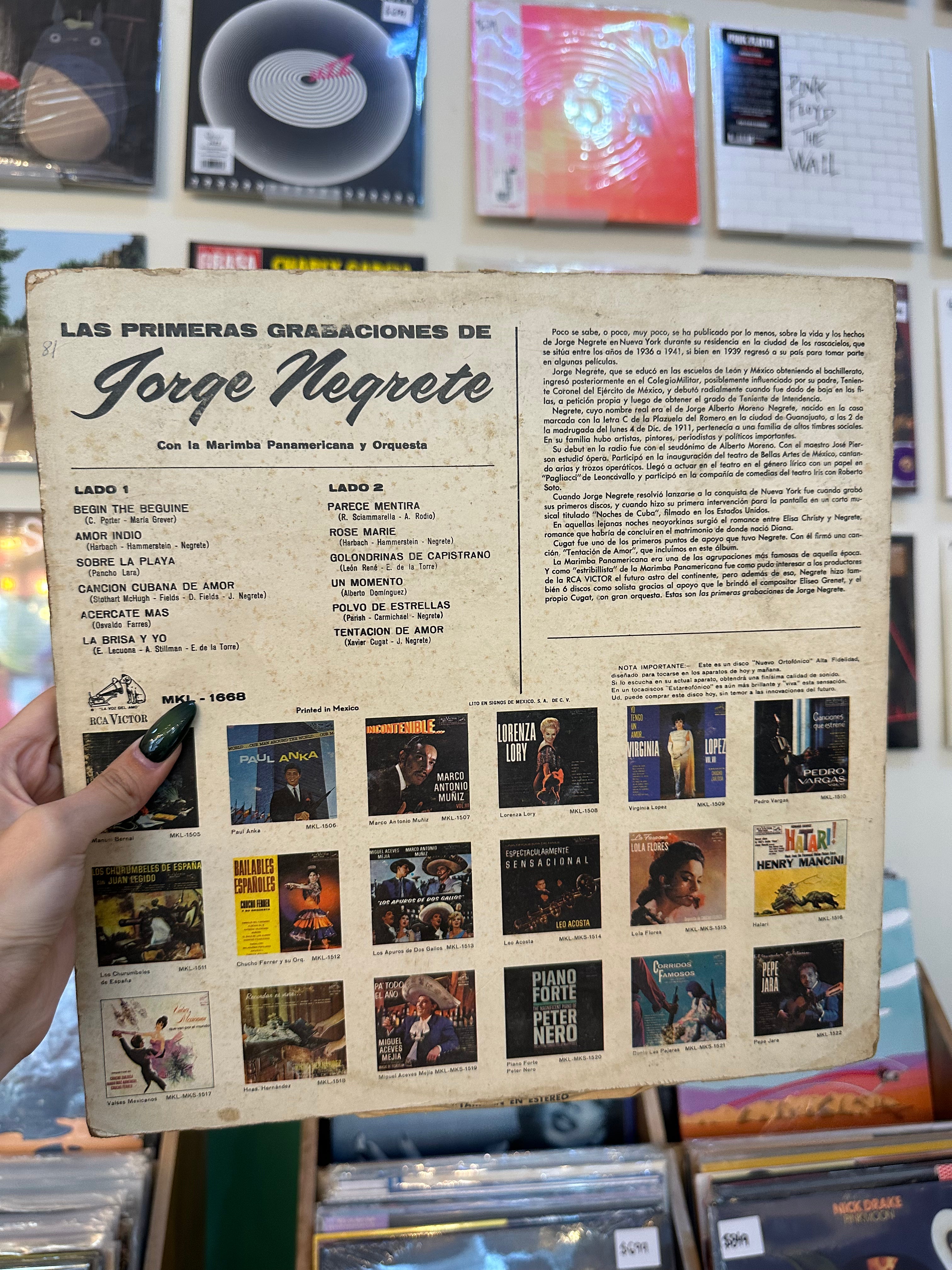 Jorge Negrete Con Marimba Panamericana Y Orquesta – Las Primeras Grabaciones de Jorge Negrete (US-1966)