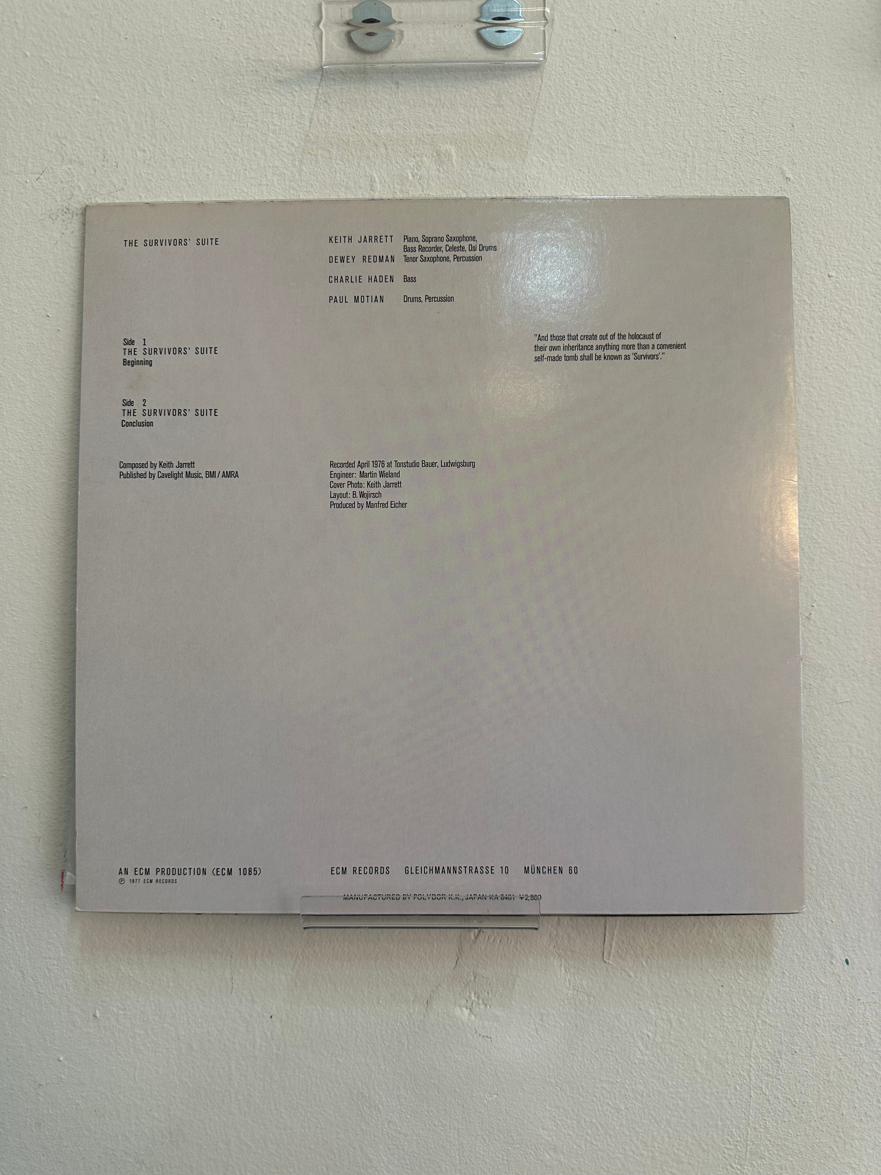Keith Jarrett – The Survivors' Suite (JPN-1984)