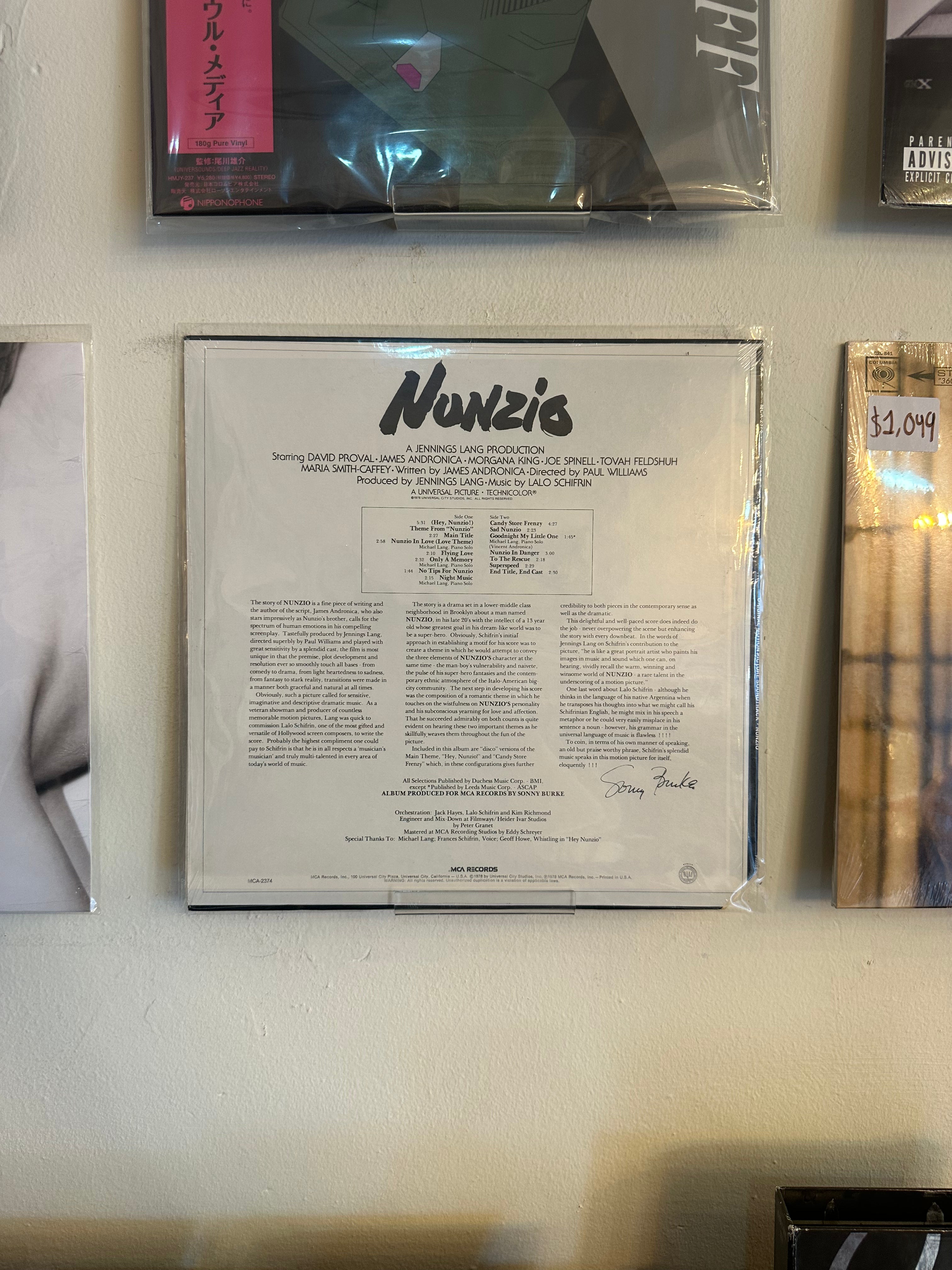 Lalo Schifrin – Nunzio (Original Motion Picture Soundtrack) (USA-1978)