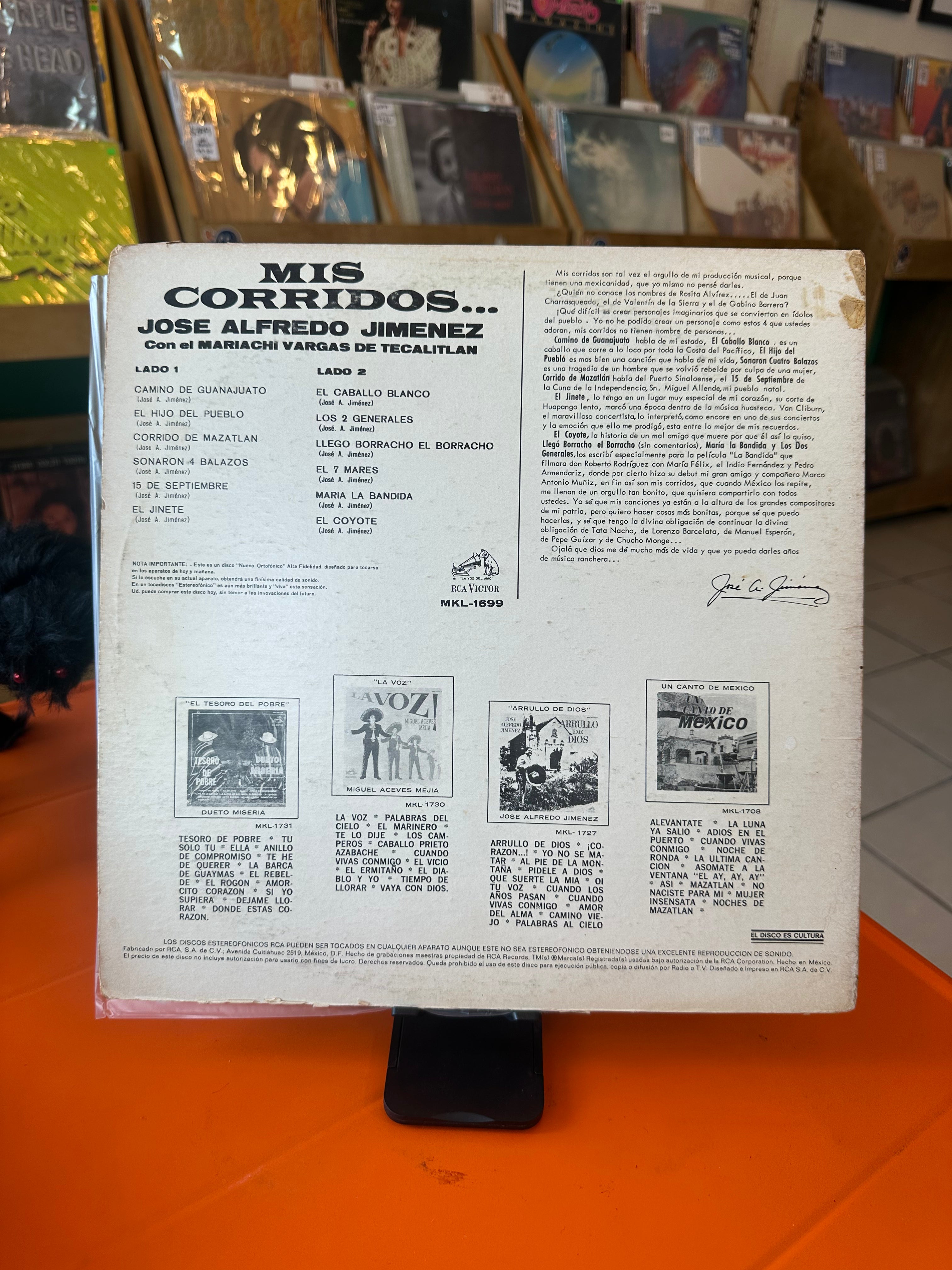 José Alfredo Jiménez Con El Mariachi Vargas De Tecalitlán – Mis Corridos... (MX-1966)