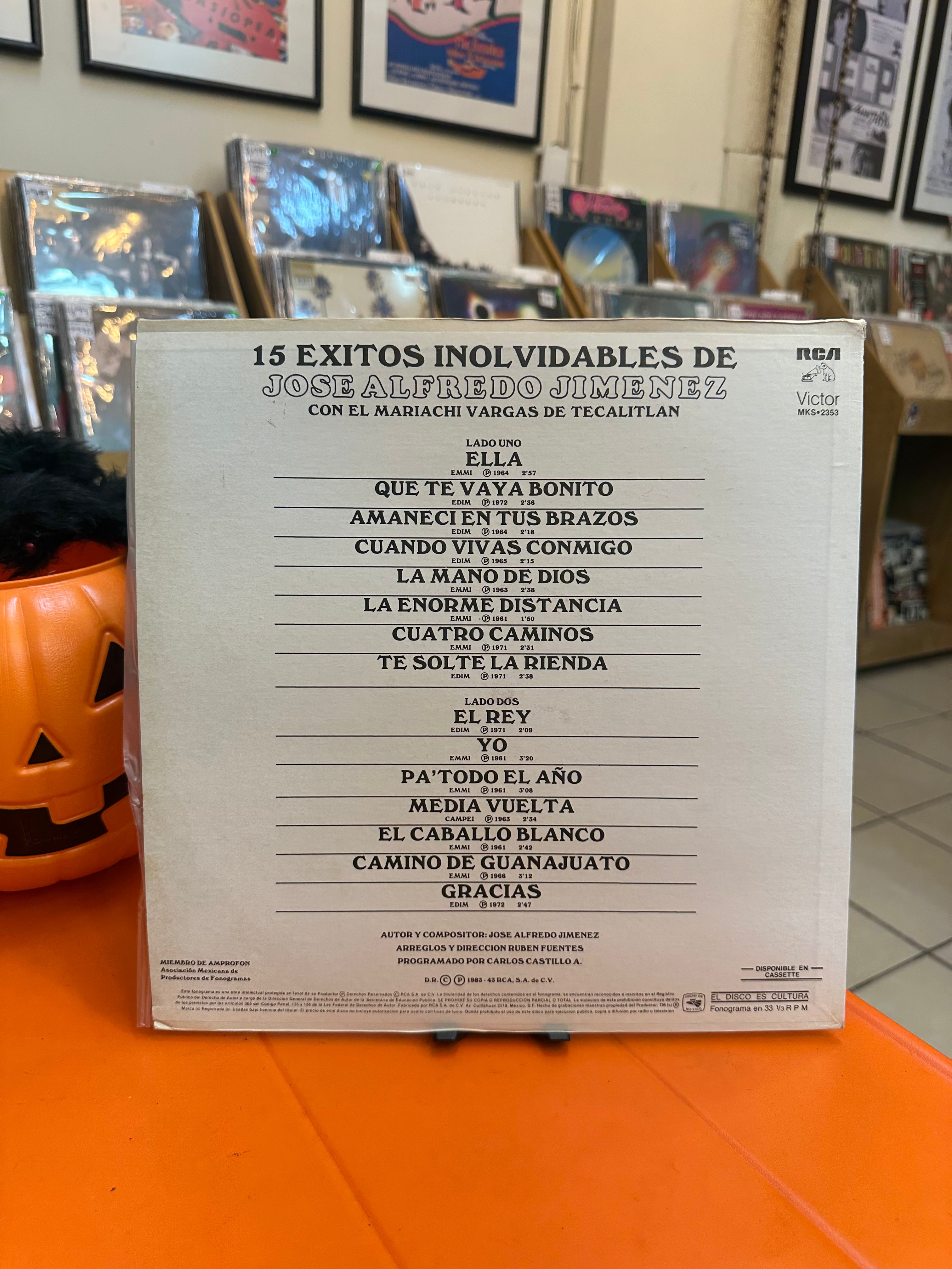 José Alfredo Jiménez Con El Mariachi Vargas De Tecalitlan – 15 Exitos Inolvidables De Jose Alfredo Jimenez (MX-1983)