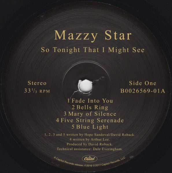 Mazzy Star So Tonight That I Might See inserto