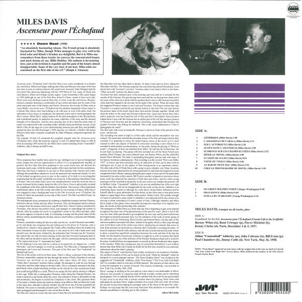 DAVIS,MILES - ASCENSEUR POUR L'ECHAFAUD