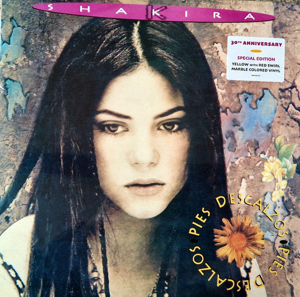 SHAKIRA - PIES DESCALZOS (VIBRANT YELLOW W/ RED SWIRL MARBLE VINYL)