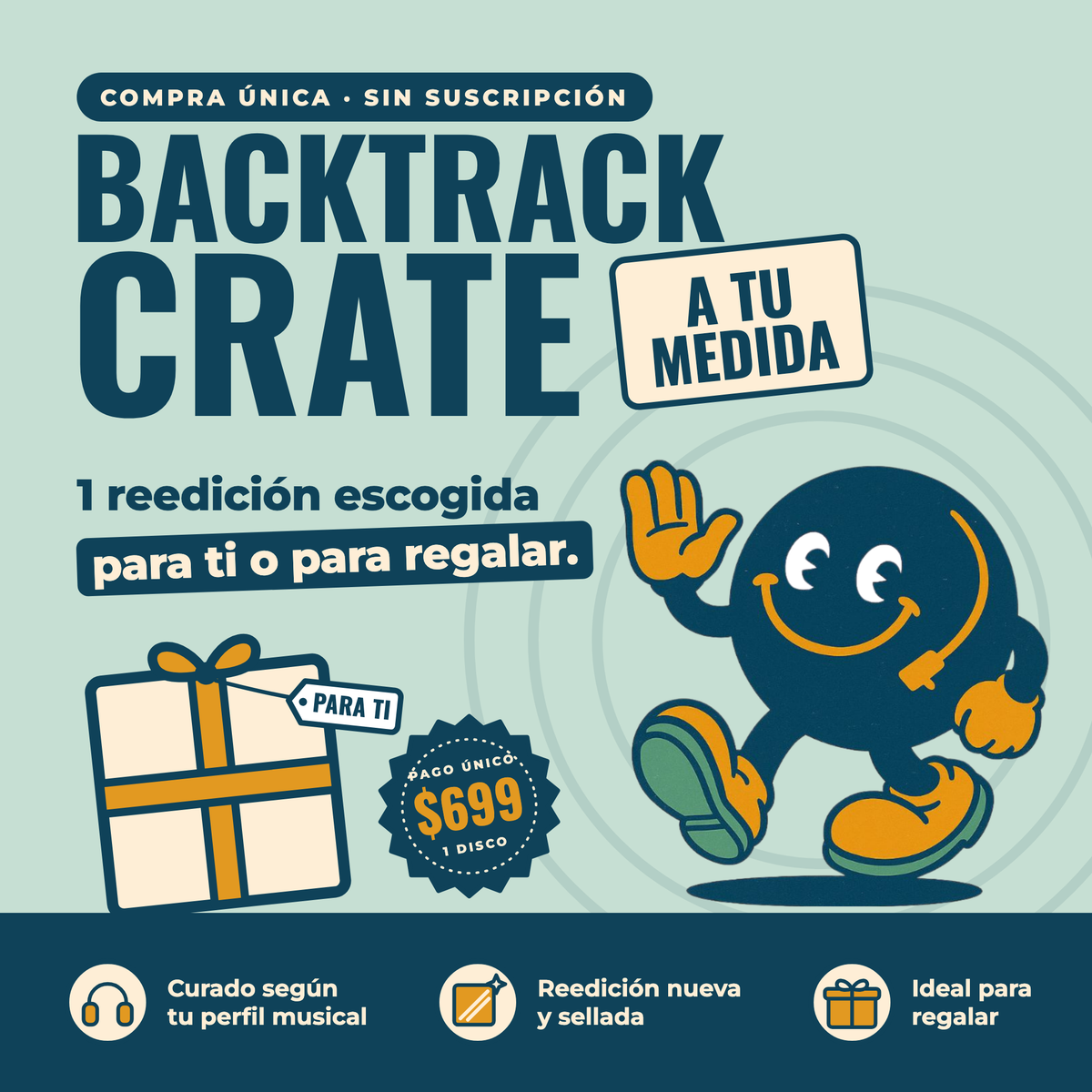Backtrack Crate · A tu medida, compra única: 1 reedición escogida para ti o para regalar por $699
