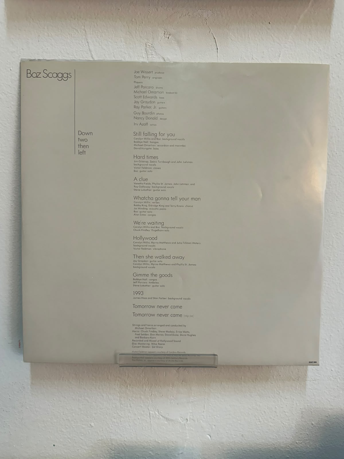 Boz Scaggs = Boz Scaggs – Down Two Then Left = ダウン・トゥー・ゼン・レフト (1977, Japan, CBS/Sony)